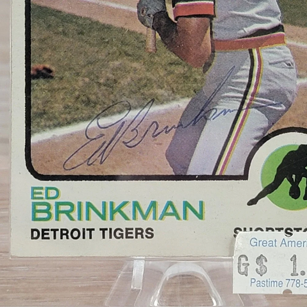 Ed Brinkman Detroit Tigers 1972 Topps Baseball Card Autographed
